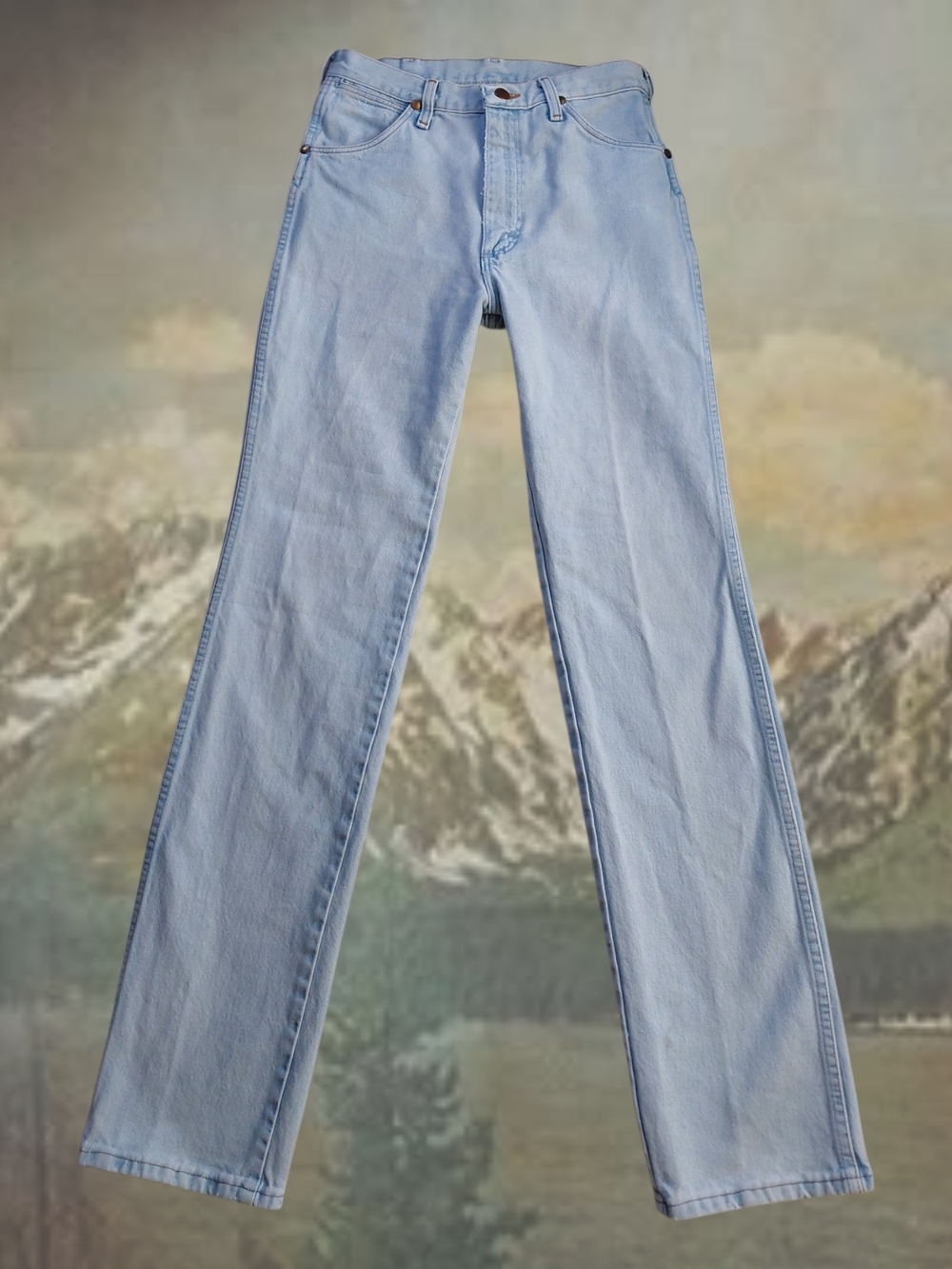 Rare Vintage 1970s Wrangler Light Wash Straight Bootcut Jeans 28